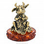 Статуэтка с янтарем "Денежный бычок", фотография 1. Интернет-магазин ЛАВКА ПОДАРКОВ