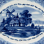 Тарелка сувенирная настенная "Пейзаж". Гжель, фотография 2. Интернет-магазин ЛАВКА ПОДАРКОВ