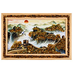 0073699-28*19см ПАННО настенное ПЕЙЗАЖ янтарная крошка (24*15см)