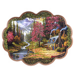 0050870/7138 Нат.камень ПАННО"Медведь у реки" 34*26см 