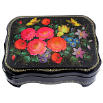  /15*12*4см Художественная роспись Шкатулка "Цветы"фигурная/160 