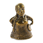 0033384 Бронза КОЛОКОЛЬЧИК "ХОЗЯЮШКА СО СКОВОРОДКОЙ" 3*4см