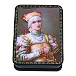 0076073 Художественная роспись Шкатулка  "Женский портрет " 8*10*3 см