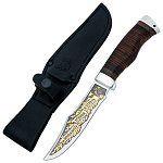 202608 Златоуст Нож Юнона Служба Спейц объектов Рф,наб кожа, алюмин,золоч 04554