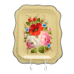 Поднос с авторской росписью "Цветы" 33х25 см