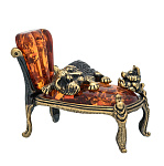 0045727/1495 Сувенир Кот и мышь на кушетке Сувенир (коньячный)