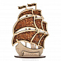 Настольный сувенир "Корабль" с янтарем, фотография 1. Интернет-магазин ЛАВКА ПОДАРКОВ