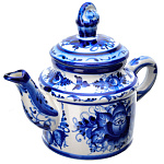  Гжель Чайник "ЛЕТНИЙ" малый 