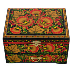 Шкатулка под украшения "Цветы". Хохлома