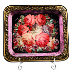 Поднос с авторской росписью "Цветы" 32х28 см