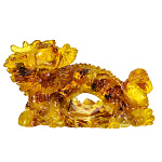 0074114 Янтарь Скульптура ДРАКОН-2 с дыркой янтарь в полиэф смоле 70*35*45