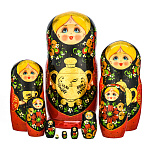 201091 Матрешка  "САМОВАР " 10 мест 28 см 