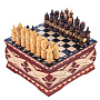 Шахматы деревянные в ларце "Резные" 19х19 см, фотография 1. Интернет-магазин ЛАВКА ПОДАРКОВ