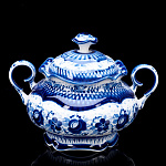 0066493 Гжель Сахарница"КУПЕЦ" №1 Авт. Алехин С.С.