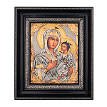Икона "Тихвинская Божья Матерь". Гальванопластика 30,5х26 см