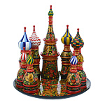 0012461 Хохлома Набор для специй "Купола" 9-купол 10предметов