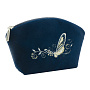 Косметичка "Бабочка". Темно-синяя с вышивкой, фотография 6. Интернет-магазин ЛАВКА ПОДАРКОВ