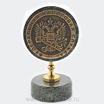 26378 Бронза  статуэтка "ФНС" на подставке Змеевик