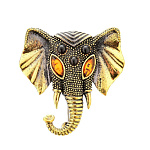 0045336/1794.4 Брошь Слон Ганеша (коньячный)