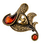 Брошь с янтарем "Венецианская маска", фотография 1. Интернет-магазин ЛАВКА ПОДАРКОВ