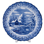 Тарелка декоративная "Зима". Гжель