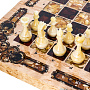 Шахматы с инкрустацией и фигурами из янтаря "Арабески-Марин" 56х56 см, фотография 5. Интернет-магазин ЛАВКА ПОДАРКОВ