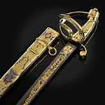 0049462 Златоуст Сабля "Офицерская" дамаск (камни) DLM - 0673 СУПЕР-ЦЕНА