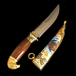 10501 Златоуст Оружие сувенирное НОЖ "Орёл"голова, фианиты, гравировка, чернение в ПУ 