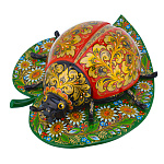 Шкатулка "Божья коровка на листике". Хохлома