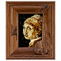 Панно янтарное "Девушка с жемчужной сережкой" 53 х 43 см, фотография 1. Интернет-магазин ЛАВКА ПОДАРКОВ