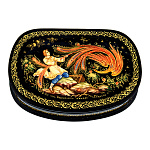 0065223/13*9см  Лаковая миниатюра Палех ШКАТУЛКА "Жар-птица" Лебедева