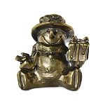 0016079 Бронза Колокольчик "Снеговик с подарком"