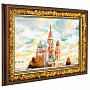 Картина янтарная "Храм Василия Блаженного" 24х15 см, фотография 1. Интернет-магазин ЛАВКА ПОДАРКОВ