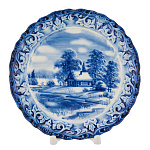 Тарелка декоративная "Пейзаж". Гжель