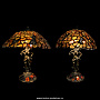 Комплект из двух настольных ламп из янтаря и бронзы, фотография 1. Интернет-магазин ЛАВКА ПОДАРКОВ