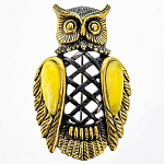 0058507/1186.4 Брошь Филин в жилетке (белый)