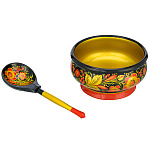 300172 Хохлома Набор для супа "Аппетит" Черный Фон  2 пр. (в/кат.) 64500000002 