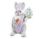 /МАЙОЛИКА фигурка "Кролик с елкой" елочная игрушка  выс 10,5 см