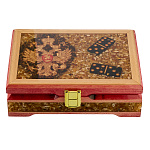 Домино в шкатулке из янтаря "Герб РФ"