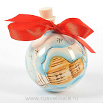 -Нб-12шт Фарфор НАБОР МИНИ-ШТОФОВ"НОВОГОДНИЙ"в цвете и золоте 12шт в П/У