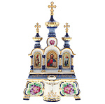 0064855 Гжель КИОТ настольный Триптих"БМ, Вседержитель, Николай" К18
