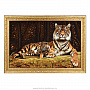 Картина янтарная "Тигрица с тигренком" 60х40 см, фотография 1. Интернет-магазин ЛАВКА ПОДАРКОВ