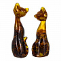 Набор статуэток из янтаря "Две кошки", фотография 3. Интернет-магазин ЛАВКА ПОДАРКОВ