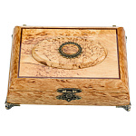 0074452 Нат.дерево ШКАТУЛКА с накладкой, Карел береза