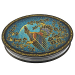 22272/15*10 Лаковая миниатюра Шкатулка "Глухарь" СИНИЙ (АР Сотсков) 15*10см (392-1)