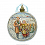 Новогодний елочный шар с росписью "Дети лепят снеговика", фотография 1. Интернет-магазин ЛАВКА ПОДАРКОВ