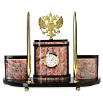 0035169/ 7281 Нат камень Настольный набор "ГЕРБ" креноид