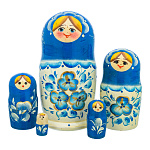 Матрешка "Гжель" 5 мест