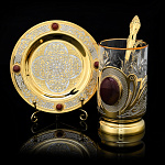 Чайный набор с подстаканником "Яшмовый". Златоуст