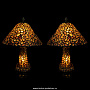 Комплект из двух настольных ламп из янтаря и бронзы "Зонтик", фотография 1. Интернет-магазин ЛАВКА ПОДАРКОВ